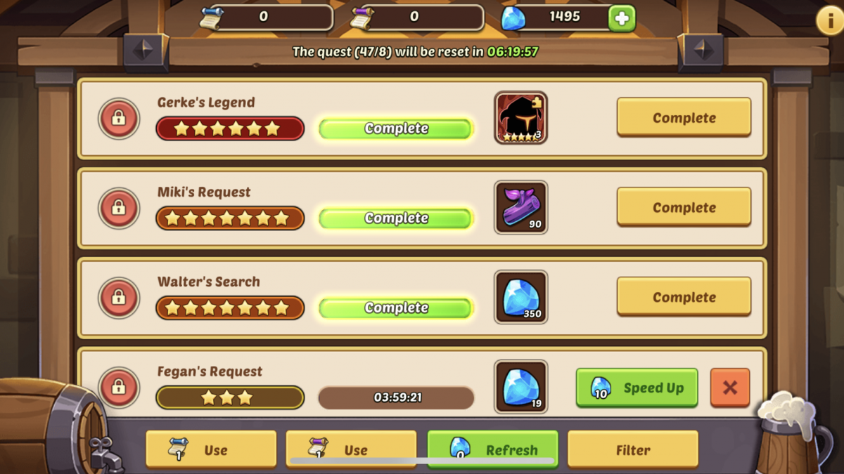 Tavern Quest Refresh Rate | Idle Heroes Pro